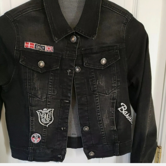 Women Black Jean Jacket SZ S, Fith Avenue - Picture 2 of 5